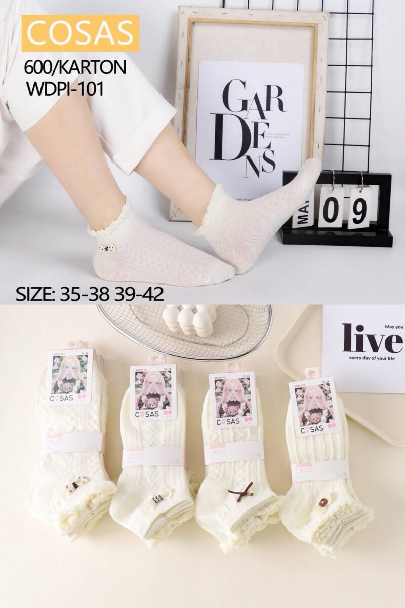 Skarpety damskie Roz 35-42, Mix kolor Paczka 40 szt